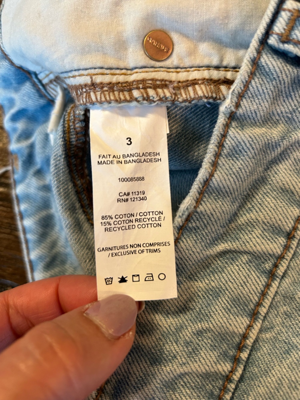 Garage Light Blue Distressed Cuff Offs Denim Jean Shorts - Picture 7 of 7